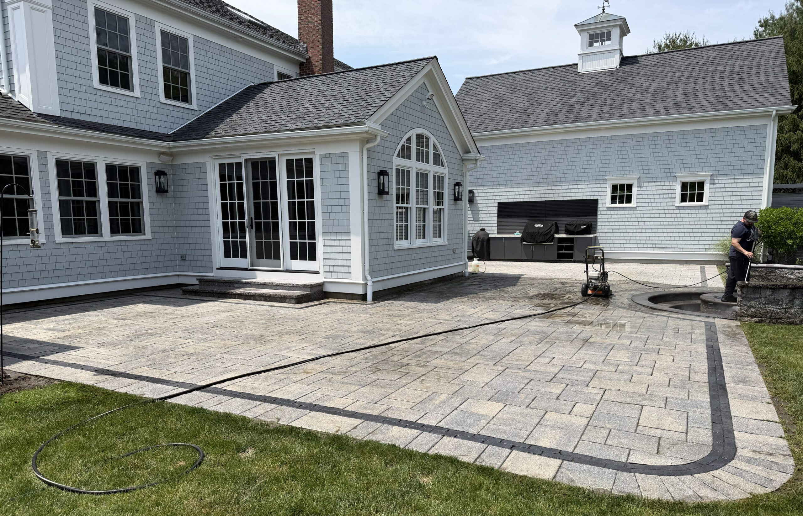 stone patio by Britt's Chimney